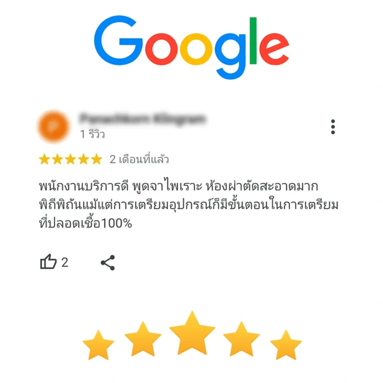 รีวิวความคิดเห็นจาก google 1